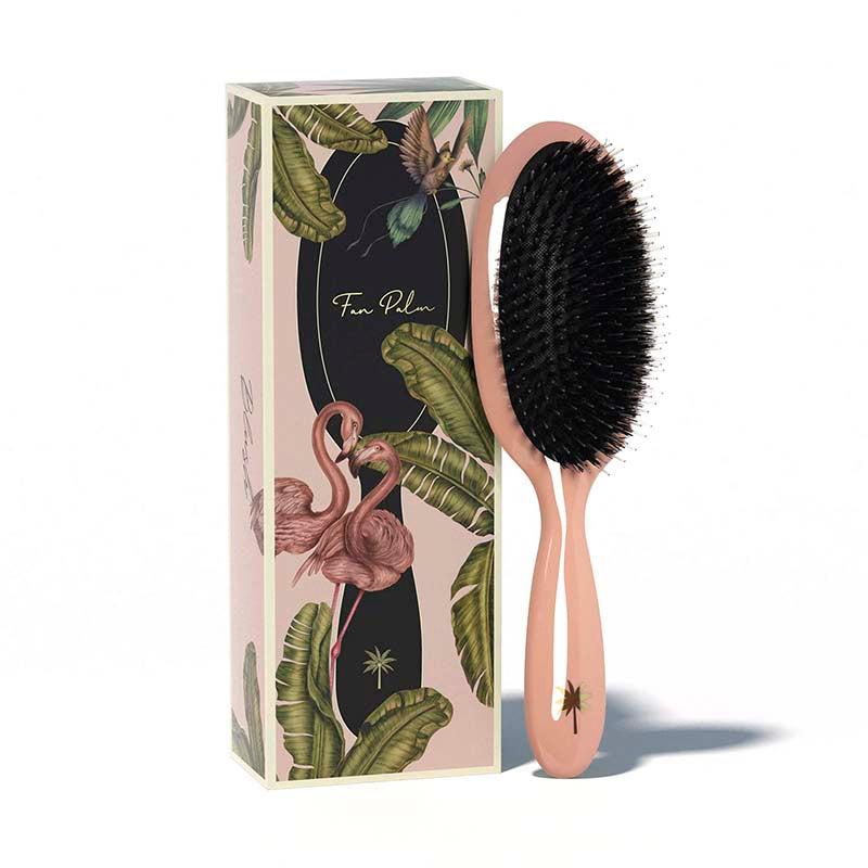 Luksus Hårbørste med Vildsvinehår - Fan Palm Blush Medium
