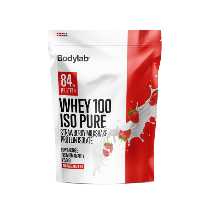 Bodylab Whey 100 Iso Pure - Jordbær 750g på tilbud!