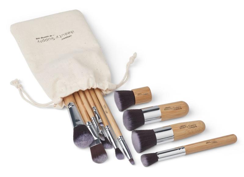 Økologisk Makeup Børste & Penselsæt med Bambus Skaft