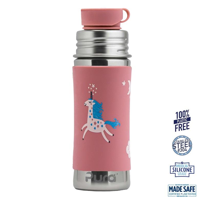 Pura Big Mouth Sportsflaske med Enhjørning 325ml