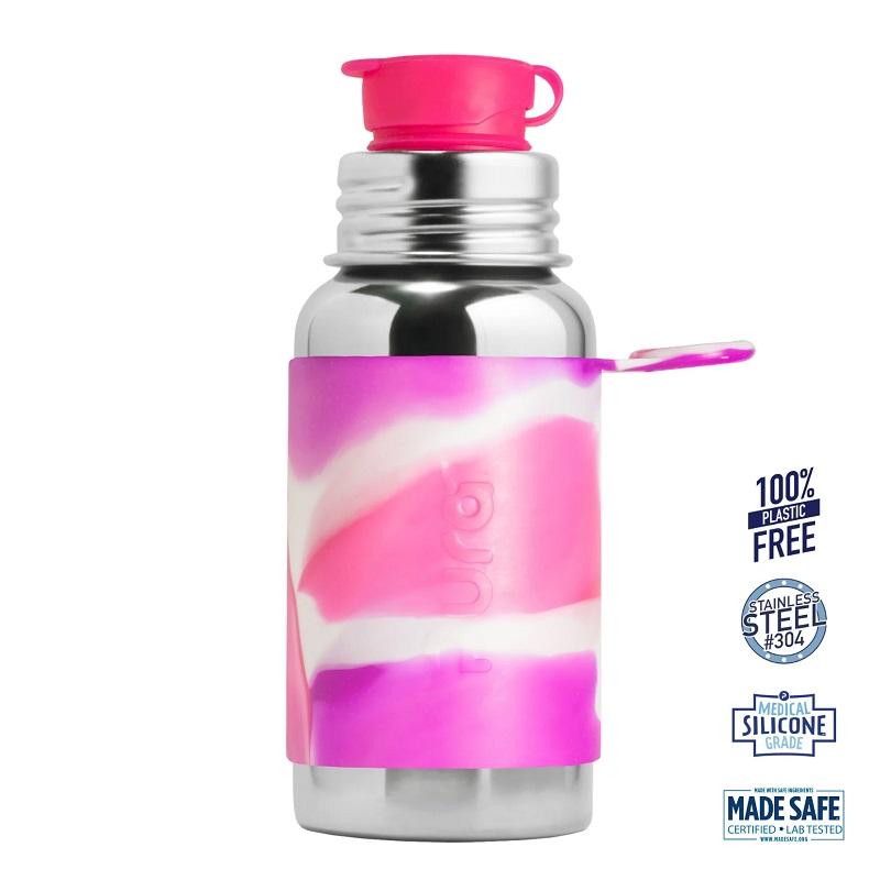 Pura Big Mouth Sportsflaske i Pink Swirl - 550ml