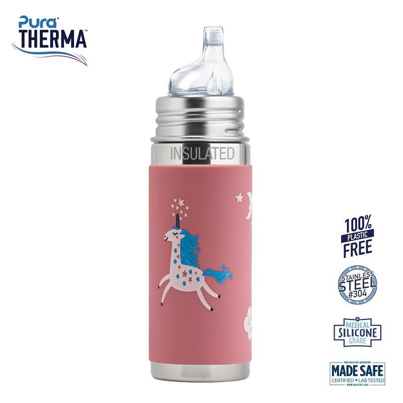 Pura Therma Kiki Sutterflaske til Baby - Enhjørning 260ml