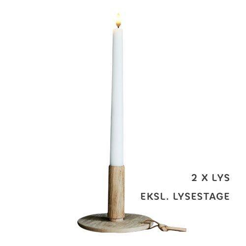 Kronelys LED Hvid 2 Pak - Realistisk Lys med Fjernbetjening