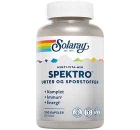 Solaray Spektro M  Jern Multi Vitamin 200 Kapsler
