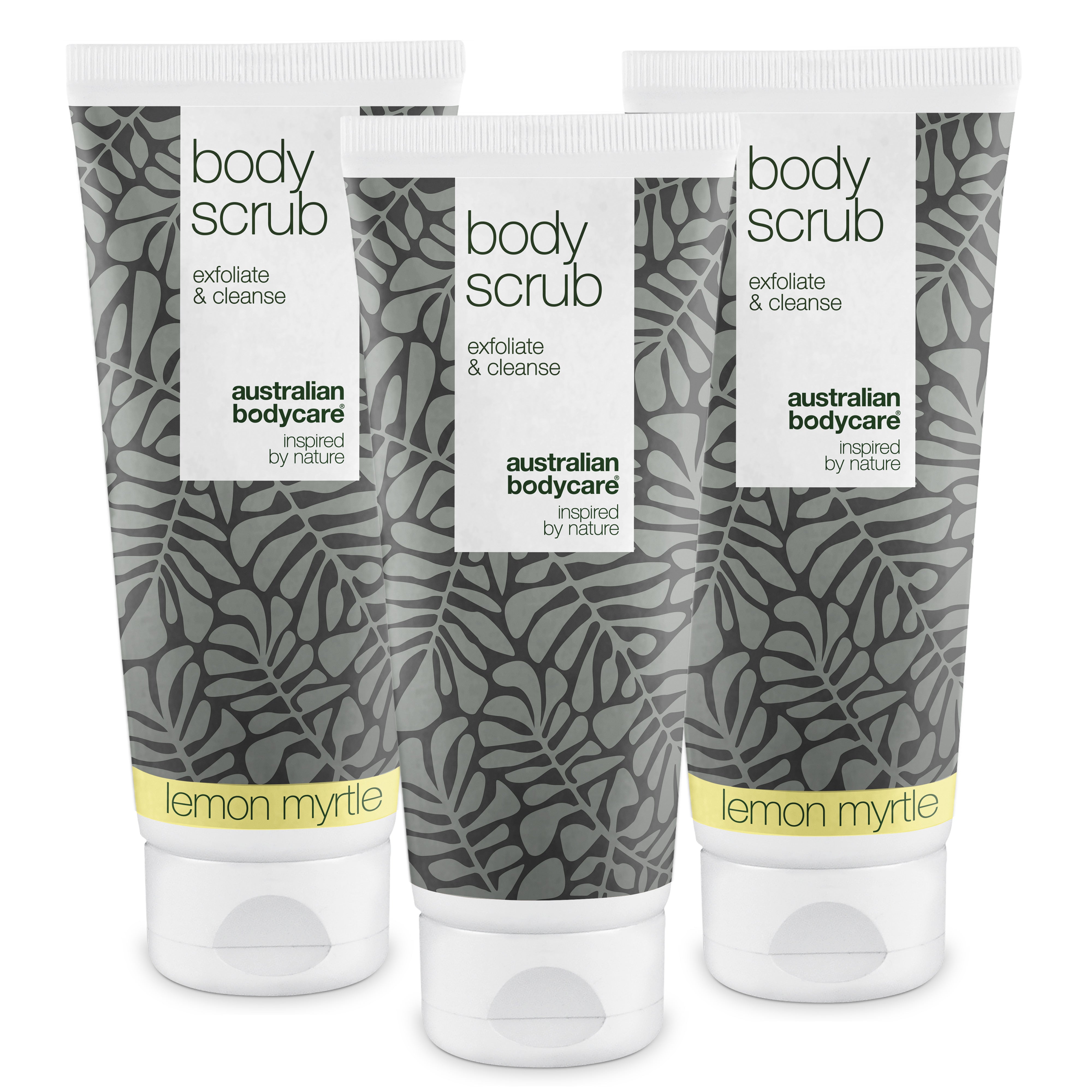 3 For 2 Body Scrub    Pakketilbud ?  Pakketilbud Med 3 Body Scrubs  200 Ml : 2x Lemon Myrtle   1x Tea Tree Oil