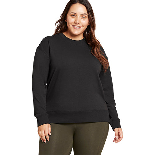 Boody Women? S Weekend Crew Pullover Black Str  Xs