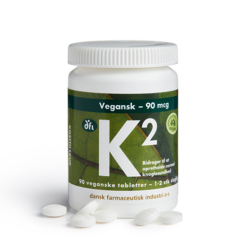 Veganskgrønne Dfi Vitaminer K2 Vitamin 90 Mcg Vegetabilsk
