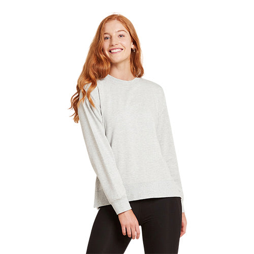 Boody Women? S Weekend Crew Pullover Grey Marl Str Xl
