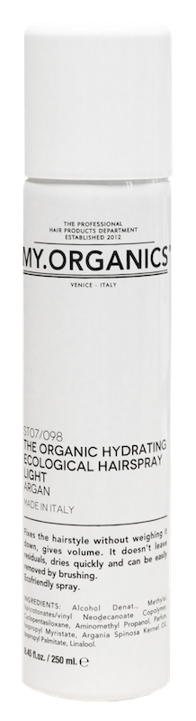 My Organics My Hydr  Hairspray Light 250ml   Hos Frisøren   Baronen