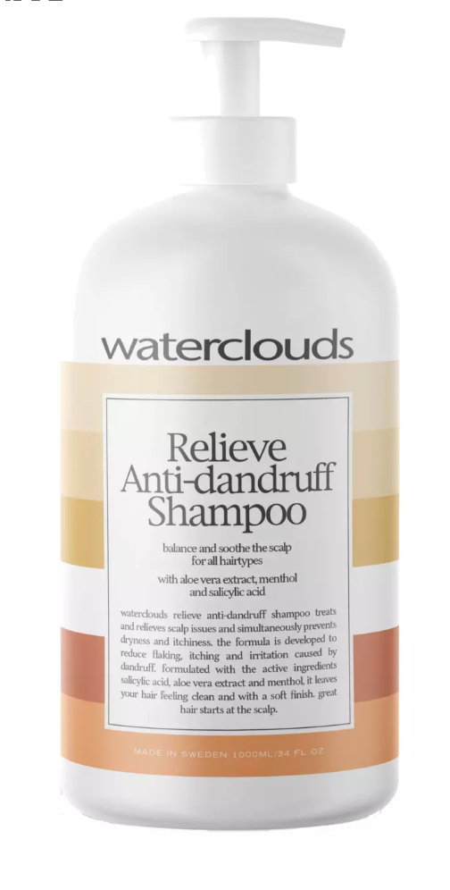Waterclouds Relieve Anti Dandruff Shampoo   1000ml   Hos Frisøren   Baronen