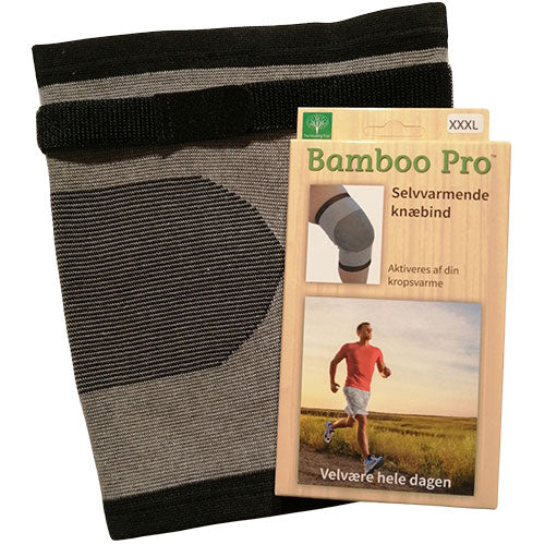 Bamboo Pro Knæbind Str: 3xl M Velcrobånd  Selvvarmende