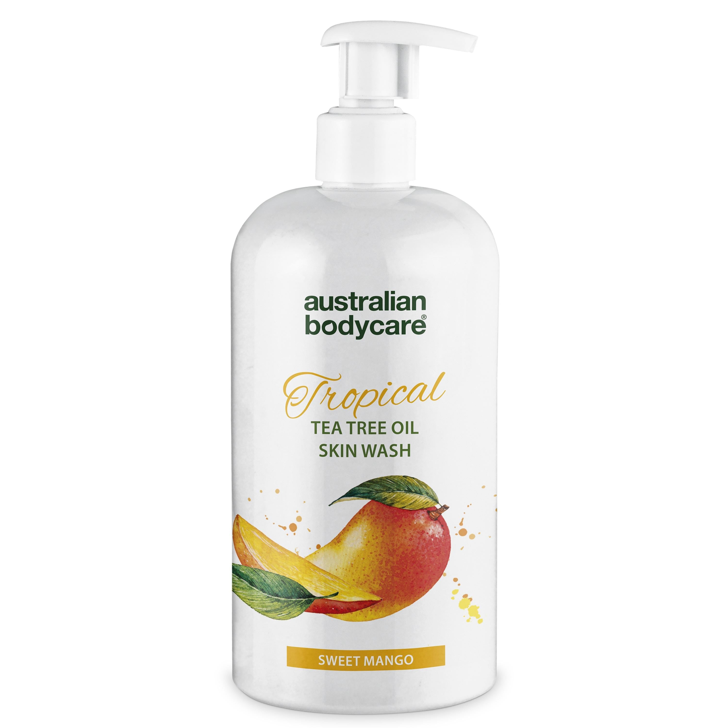 Professionel Tropical Skin Wash Med Mango ?  Body Wash Med Tea Tree Oil Og Mango For Ren Og Problemfri Hud   1000 Ml