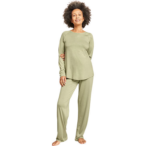 Veganskboody Goodnight Raglan Sleep Top Sage Str  S