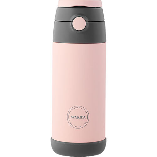 Aya Ida Kids Straw Bottle   Soft Rose