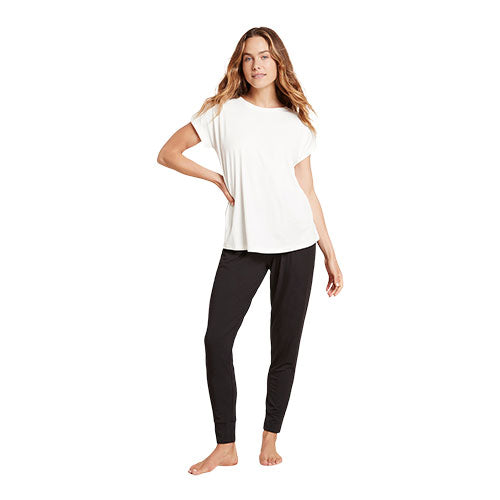 Boody Downtime Lounge Top Hvid Str  Xs