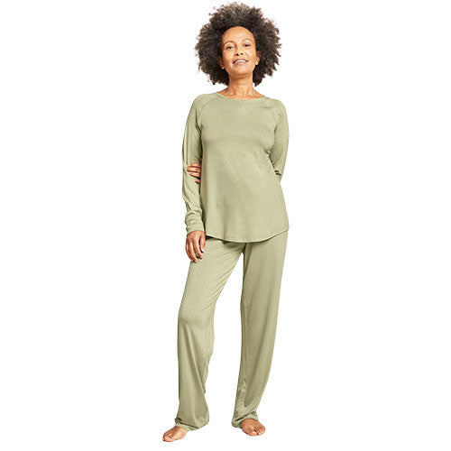 Veganskboody Goodnight Raglan Sleep Top Sage Str  M