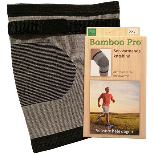 Bamboo Pro Knæbind Str: 2xl M Velcrobånd  Selvvarmende