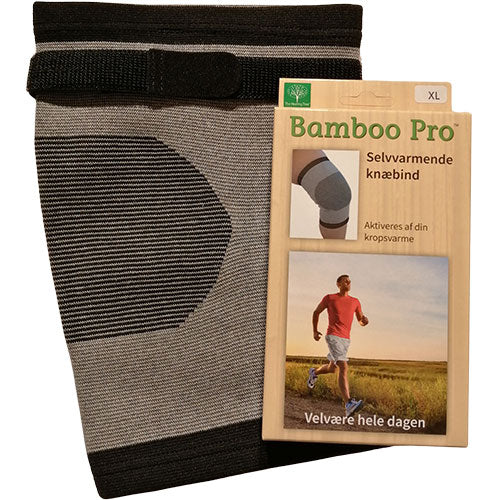Bamboo Pro Knæbind Str: Xl M Velcrobånd  Selvvarmende