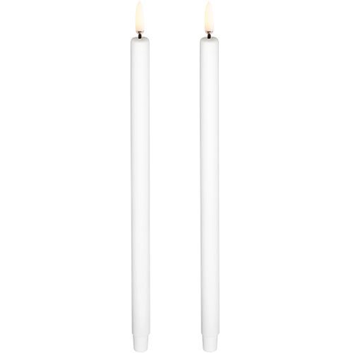 Led Mini Taper Candle  Smooth  2 Pack  1 3x25 Cm Nordic White