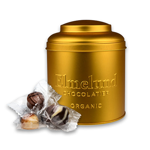 økoladen Tin Guld Fyldte Chokolader    økologisk