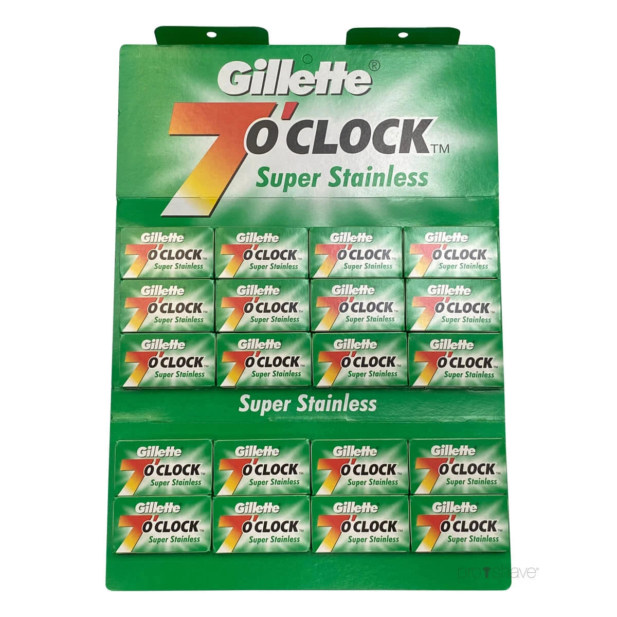 Gillette 7 O Apos Clock Super Stainless De Barberblade  Grøn  1 Stang  20x5 Stk   100 Stk