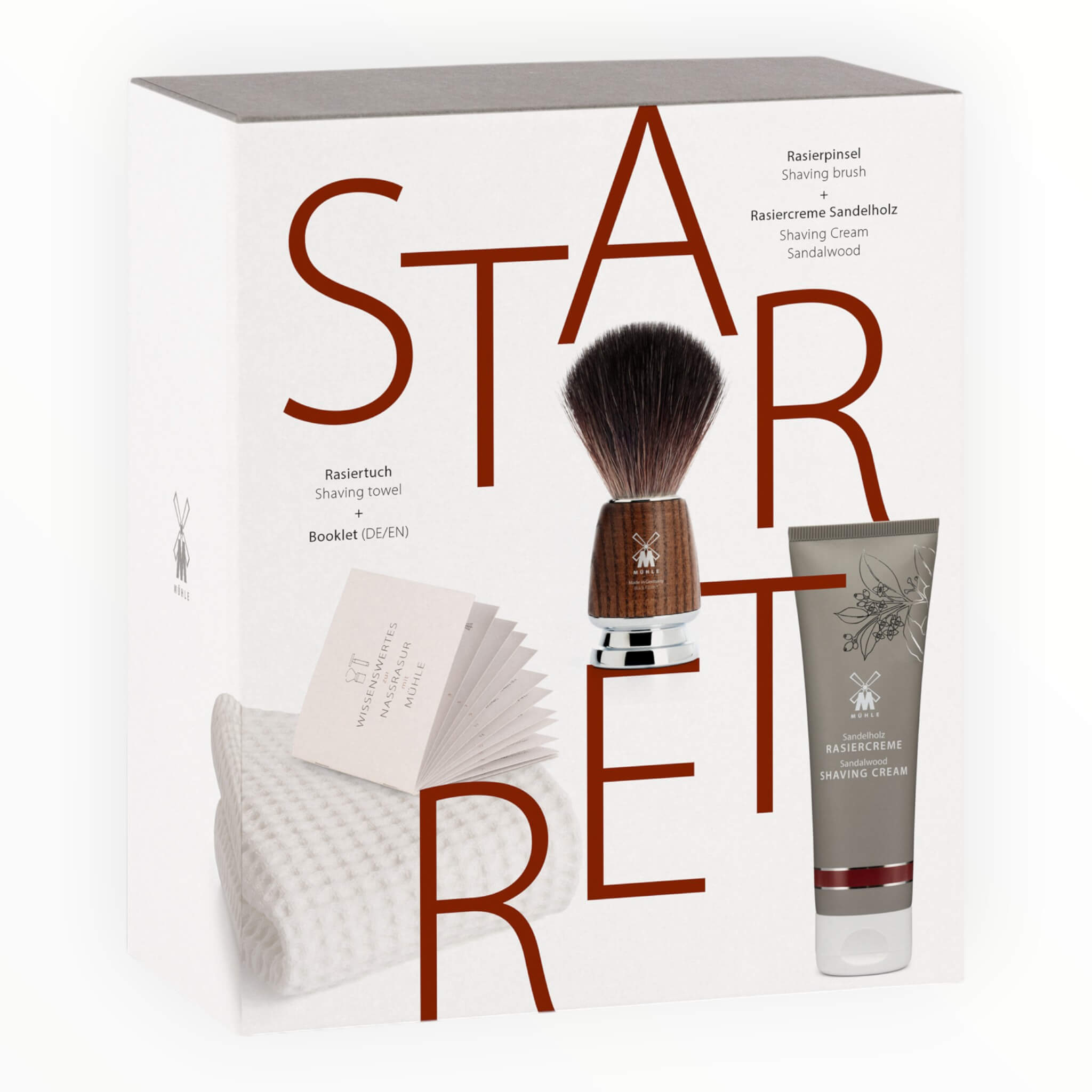 M? Hle Shaving Gaveæske Med Barberkost  Barbercreme Og Barberhåndklæde  Starter