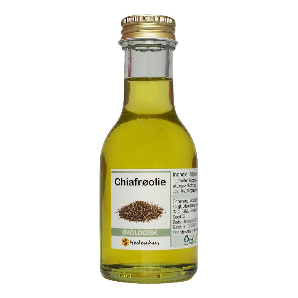 Chiaolie   økologisk  Koldpresset  500 Ml   Hedenhus Chiafrøolie   Rig På Omega 3  Fugtgivende  Til Hud Og Hår