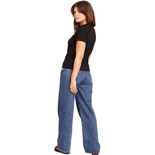 Women S Ribbed Crew Neck T Shirt Sort Str  S