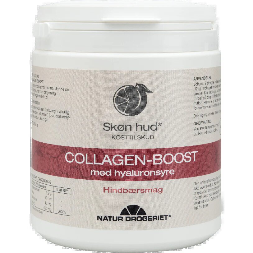 Collagen Boost Med Hyaluronsyre   Hindbærsmag   350 Gram