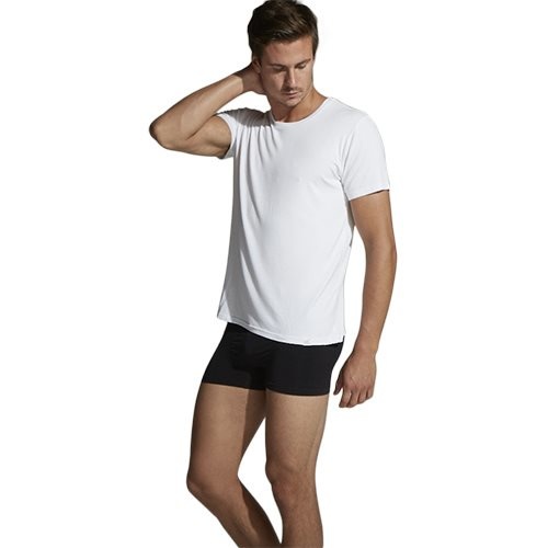 T Shirt Herre Hvid Str  L Crew Neck