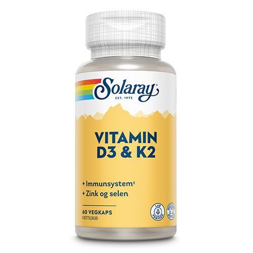 Solaray Vitamin D3   K2   60 Kapsler