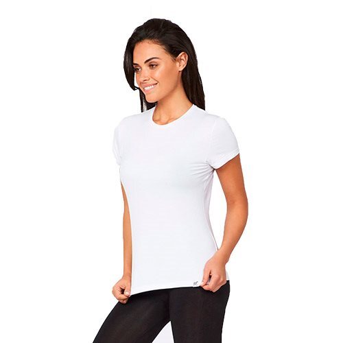 T Shirt Dame Hvid Str  S Rund Hals