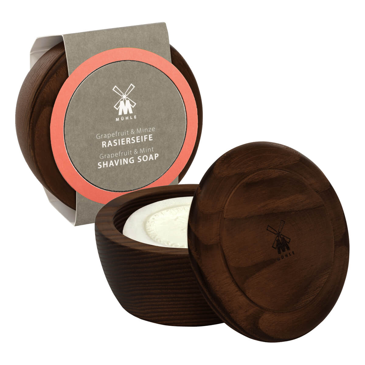 M? Hle Shaving Barbersæbe I Træskål Grapefrugt Mint 65 Gr