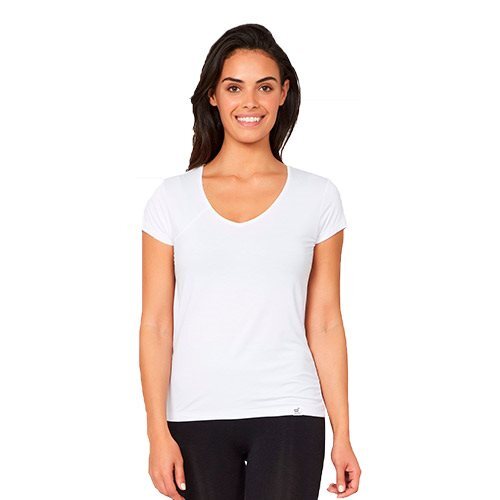 T Shirt Dame Hvid Str Xl V Hals