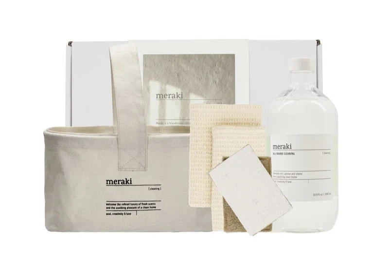 Meraki Gaveæske  Basket   Dish Cloth  Beige   Sponge   All Round Cleaning  1000ml